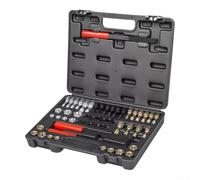 Set Outils Filetage 49 Pc Boîte Moulée pour robuste Set Outils | Acier allié résistant, poignées ergonomiques rouges, coffret organisé, tailles métriques et UNF, usage auto