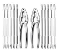 Set outils fruits de mer 2 crackers + 10 fourchettes inox