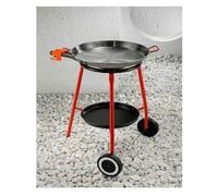 Set paella - GARCIMA - Andreu - Plat poli Ø 46 cm - 12 parts / Réchaud 40 cm - 11,40 kw - 3 pieds plateau roulettes