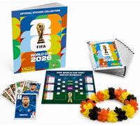Set Panini Coupe du Monde 2026 Stickers & Album - Football avec Collier de Fleurs, Album Panini & Calendrier des Matchs (50 Pochettes / 350 Stickers)