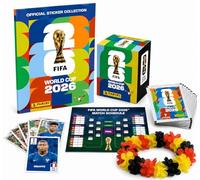Set Panini Coupe du Monde 2026 Stickers & Album - Football avec Collier de Fleurs, Album Panini & Calendrier des Matchs (10 Pochettes / 70 Stickers)