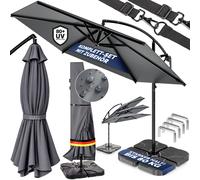 CASARIA® Set complet Parasol de jardin extérieur 350cm Anthracite