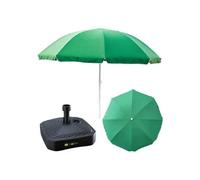 Ensemble complet parasol + pied de parasol pour le jardin Matériaux : polyester/acier/polypropylène Couleur : vert Grand format : D 240 cm, H 230 cm, carré Couleur du pied : anthracite, modèle tourist