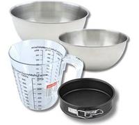 Set pâtisserie avec mini moule à manqué 16 cm, 2 bols à mixer, verre mesureur et spatule Zenker