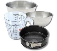 Set pâtisserie avec moule à manqué 20 cm, 2 bols à mixer, verre mesureur et spatule Zenker