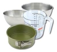 Set pâtisserie avec moule à manqué 24 cm revêtement cire de carnauba, 2 bols à mixer, verre mesureur et spatule Zenker