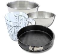 Set pâtisserie avec moule à manqué de 28 cm, 2 bols à mixer, verre mesureur et spatule Zenker