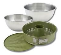 Set pâtisserie avec moule à manqué et à savarin 26 cm, 2 bols à mixer et spatule Zenker