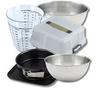 Set pâtisserie moule à charnière rond 23 cm avec couvercle, 2 bols à mixer, verre mesureur et spatule Zenker