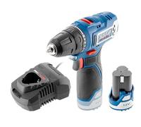 Set Perceuse-Visseuse 12V DEDRA MAUS DED7310T03 - 32 Nm - Batterie Li-Ion 2 Ah et Chargeur Rapide (60 min) - 2 Vitesses, Mandrin Auto-Serrant 10mm et LED - Compacte pour Bricolage et Montage