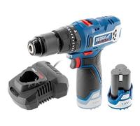 Set Perceuse-Visseuse à Percussion 12V DEDRA MAUS DED7310T06 - 45 Nm - Batterie 2 Ah et Chargeur Rapide - Mandrin Métal 10mm - Pour Béton, Bois et Métal - Compacte et Ergonomique pour Bricolage