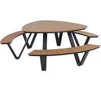 Set pique-nique - Triangle - Aluminium - Polywood Teck - 224,5x212x74 cm