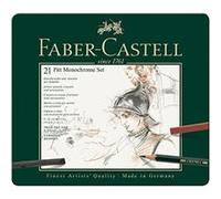 FABER-CASTELL PITT MONOCHROME Set medium, étui de 21 pièces