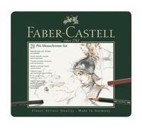Set Pitt Monochrome 21 Pièces Boite Métal Faber Castell Noir