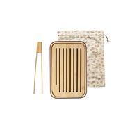 Pebbly Set du boulanger NBA185 - planche à pain, pince à toast en bambou et sac à pain en coton bio