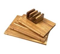 Set Planche Livre Bois, 3 Pièces Décoratives, Accessoire Cuisine Avec