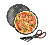 Set plaque à pizza & ciseaux à pizza 2 en 1 avec élévateur