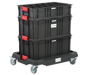 Set Plates-formes sur roulettes avec 3 boîtes à outils pour l'organisation du travail atelier Modulaire Série Basic