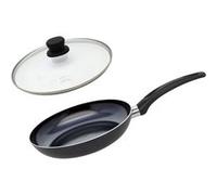 Set Poêle 32 cm céramique sans PFAS et couvercle Elo Prima Cucina Transparent,Noir