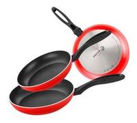 Fagor Set de poêles à frire Maxima – Aluminium forgé 20/24/28 cm – Antiadhésif sans PFOA – Rouge