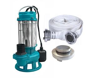 Set Pompe submersible IBO V550 230V avec broyeur + tuyau de 30 m + raccord 2"