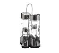 5Five Set huilier vinaigrier salière poivrière 11x10,5x21 cm verre acier inoxydable