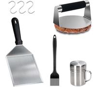 Set presse à hamburger Smash - idéal pour le barbecue - 5 pièces - acier inoxydable