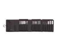 Set professionnel de 20 outils à sculpter. Trousse noire. Lames inox. L 140 mm. G