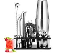 Set professionnel de shakers à cocktail en verre - 15 pièces