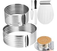 Set professionnel pour fonds de tarte, 5 pièces, diamètre 15-20 cm/22-30 cm, avec un anneau réglable, comprenant 7 emporte-pièces pour fonds de tarte, un récipient à tarte, un couteau à tarte professi
