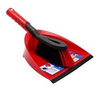 Set ramassette pelle à main avec brosse 2 en 1 rouge et noir, pelle à poussière avec poignée et balayette -JUANIO- Rouge G