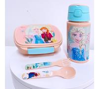 Set Récipient Repas Boîte Boite de Déjeuner + Bouteille Aluminium Avec Paille