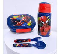 Set Récipient Repas Boîte Boite de Déjeuner + Bouteille Aluminium Avec Paille