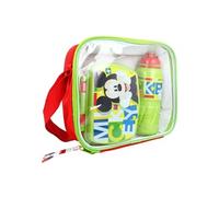 Set Repas Enfant avec Sac Boîte Repas et Gourde 530ml Mickey Mouse Vert / Rouge