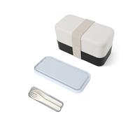 Set repas lunch box rectangle beige et noir