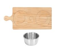 Set Rimmer Sel en Bois avec Bol Inox 40ml pour Bar Cuisine Restaurant - Design Double Plateau Pratique, Adapté Verres Cocktails Jusqu'à 5,1 Pouces
