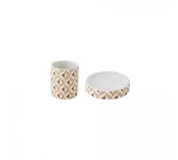 Set salle de bain 2 pièces porte-savon céramique marron