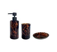 Set salle de bain léopard 3 pièces verre marron