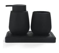 Set Salle de Bain Moderne Noir avec Distributeur