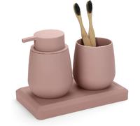 Set Salle de Bain Moderne Rose avec Distributeur