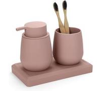 Set Salle de Bain Moderne Rose avec Distributeur