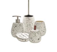 Set salle de bain moucheté 5 pièces céramique blanc