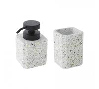 Set salle de bain terrazzo 2 pièces distributeur vert