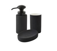 Set salle de bain uni 3 pièces céramique noir