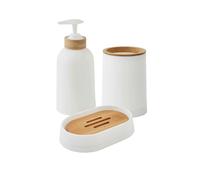 Set salle de bain uni 3 pièces en bambou blanc