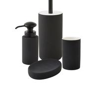 Set salle de bain uni 4 pièces céramique noir