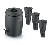Set Seau à compost Réservoir d'engrais Réservoir pour la fabrication d'engrais avec robinet 25 L Noir Anthracite et 3x composteurs Jardin souterrain 11 L Plastique H 53 cm Seau à compost modulairePoub