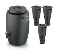 Set Seau à compost Réservoir d'engrais Réservoir pour la fabrication d'engrais avec robinet 55 L Noir Anthracite et 3x composteurs Jardin souterrain 11 L Plastique H 53 cm Seau à compost modulairePoub