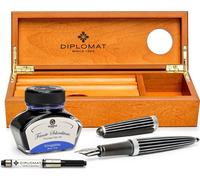 Set stylo plume Diplomat Aero Stripes Black avec encre, épaisseur M