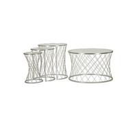 Mauro ferretti set table basse et 3 guéridons - Argent